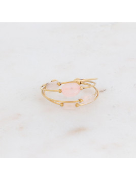 Bague dorée - QUARTZ ROSE