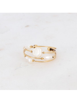 Bague dorée - PERLES D'EAU...